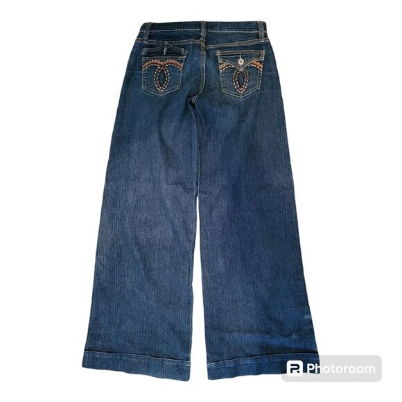 Women's Sizzle Flare Leg Bell Bottom Low Waist Jeans Size 3 Embellishments - Picture 3 of 10